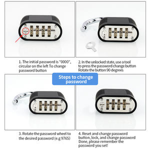 सबसे ज्यादा बिकने वाली बेलेजी 4 अंकों का पासवर्ड 8 मिमी शेकल भारी शुल्क सुरक्षा आउटडोर वाटरप्रूफ पैडलॉक पॉलिश फिनिश एंटी-चोरी - Product Image 6