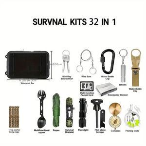 Kit de supervivencia 16 en 1, conjunto de herramientas de emergencia compacto para acampar al aire libre, pesca, equipo portátil multifunción de acero inoxidable - Product Image 5