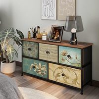 Rétro motif floral pépinière Hall d'entrée arbre meuble TV chambre commode tissu commode pour placard commode avec tiroirs