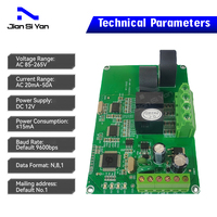 Medidor de energía Modbus-Rtu Rs485 Modbus de monitoreo de voltaje y corriente de dos canales monofásico directo de fábrica a la venta al por mayor