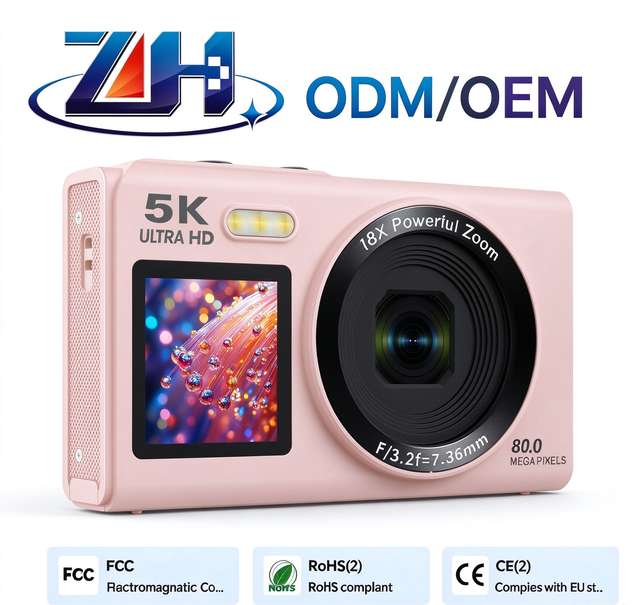 80MP Camera ODM OEM Resolution 18x Digital Zoom   Automatic Focus WiFi Transmission 5k Vlog Camera