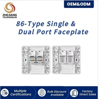 Plaque murale réseau simple ou double port avec cache anti-poussière pour module Keystone RJ45 RJ11