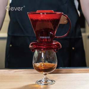 Gotero de café translúcido rojo trapezoidal de 300 ml que ahorra espacio para servicio individual de alta gama - Product Image 5