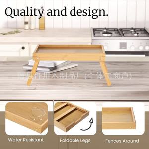 Senkawa Bamboo <b>Bed</b> <b>Tray</b> 45.8cm Foldable Wooden Breakfast <b>Table</b> <b>For</b> Home Use - Product Image 5