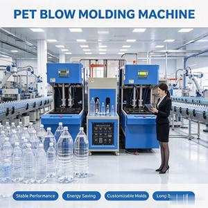 Machine de soufflage de bouteilles semi-automatique à 2 cavités 2L avec système servo pour bouteilles d'eau - Product Image 1