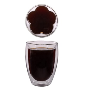 Floración decorativa en forma de flor, taza de café de vidrio aislado de borosilicato, promoción - Product Image 1