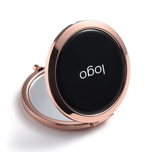 Promotion Elegant Black Color Portable UV Printing Dual <b>Side</b> Cosmetic <b>Mirror</b> - Product Image 5