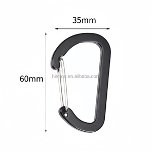 Moschettone in Lega di Alluminio di Alta Qualità 60*35mm a Forma di D, Clip Piatta in Alluminio con Chiusura a Filo <span class=keywords><strong>per</strong></span> Portachiavi - Product Image 2