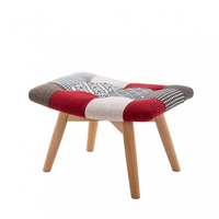 Fauteuil à bascule personnalisé et pouf en tissu coloré Chaise longue de salle à manger avec repose-pieds