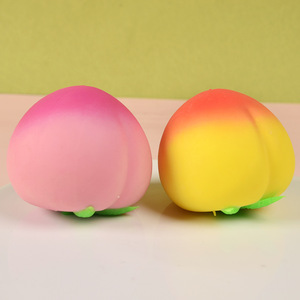 High Quality Eco-friendly Simulation Pink Peach Yellow Peach Shape Soft <b>Squeezing</b> Stress Relief Toys for Kids Boys and Girls - Product Image 4