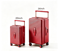 Lot de 2 valises rigides en PC, 20 et 26 pouces, poignée large réglable, roues à amortissement par ressort, serrure TSA, roues multidirectionnelles, rapport de rangement 3:7