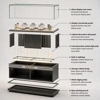 Ensemble de présentoirs pour bijouterie commerciale sur mesure, vitrine de présentation de bijoux en verre sur pied avec éclairage LED, armoire de présentation