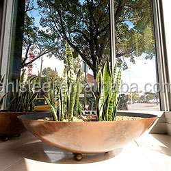 Weathering steel oxidado big square maceta - Product Image 3