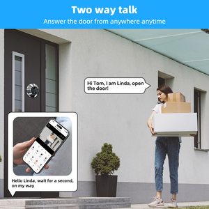 Tuya Smart Life WiFi 3MP batterie visionneuse porte numérique Audio 2 voies Vision nocturne anneau <span class=keywords><strong>sonnette</strong></span> caméra appartement - Product Image 4