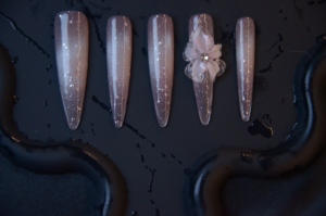 10 pièces de faux ongles longs <span class=keywords><strong>en</strong></span> ABS de haute qualité, rose amande, <span class=keywords><strong>dégradé</strong></span> Aurora, avec design d'ongles <span class=keywords><strong>arc</strong></span>-<span class=keywords><strong>en</strong></span>-<span class=keywords><strong>ciel</strong></span> blanc laiteux pour les doigts - Product Image 3