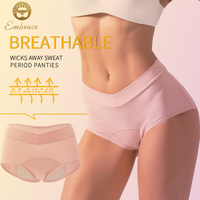 Bragas taille haute en forme de V en coton biologique, sous-vêtements menstruels étanches pour Incontinence à flux important