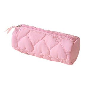 <b>Makeup</b> Bag Quilted Portable Cosmetic <b>Case</b> For Travel Pink Blue - Product Image 5