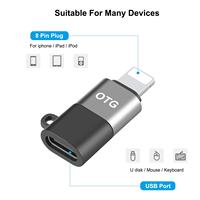 PULUZ USB-C/tipe-c ke 8 Pin OTG adaptor mikrofon telepon konektor konverter adaptor