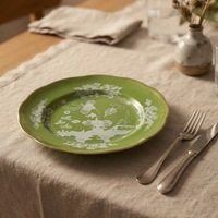Service de table en porcelaine bleu rétro à motifs floraux, vaisselle vintage à fleurs, assiettes à dessert et plats