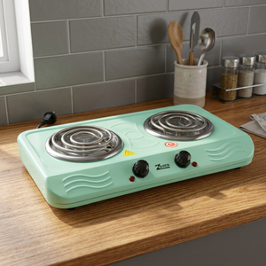Placa Calefactora Eléctrica Portátil de Doble Quemador, 2000W, Temperatura Ajustable, Estufa de Bobina de Acero Inoxidable, Cocina Metálica para Uso Doméstico - Product Image 2