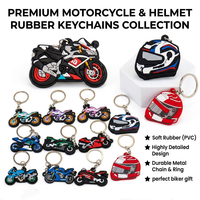 Porte-clés personnalisés en PVC caoutchouc pour casques de moto, étanches et légers, avec logo sur mesure, vente en gros