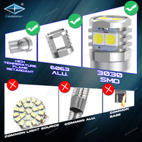 BJ Led T10 W5W 168 194 Bombilla Led Lámpara de lectura interior 3030 Lampada De Led T10 Luz interior del coche Auto T10 Bombilla Led