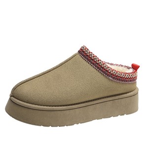 Femmes Hiver Tressé Bande Doux Cachemire Plateforme Chaussons Chauds Cheville Haute 5cm Bottes de Neige - Product Image 3