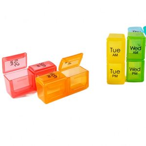 กล่องใส่ยาแบบพกพา 14 ช่อง สำหรับจัดยาประจำสัปดาห์ กล่องเก็บยาประจำเดือน - Product Image 2