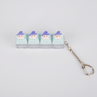 Porte-clés personnalisé avec logo 2D 3D, jouet anti-stress lumineux, clavier transparent à 4 touches avec ou sans éclairage