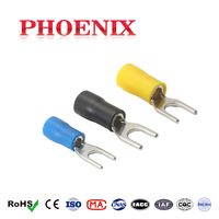 Cosses à fourche SV5.5 en cuivre étamé isolées PVC, embout de câble à sertir 22-10 AWG, certifiées CE RoHS