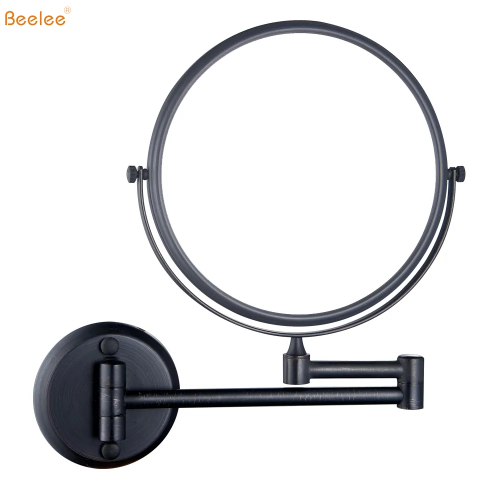 Beelee M0128OR Metal Oil Rubbed Bronze Black Color Swivel Wall Mount 8 Inch Magnifying Makeup Mirror