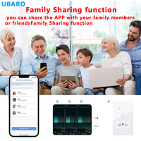 UBARO pour prise intelligente Wi-Fi, type 118, norme brésilienne, 1 gang, panneau tactile en verre, 20A, ABS, compatible Alexa Google Home Smart Life