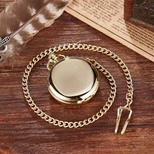 Gorben klasik pürüzsüz yüzey mekanik zincirli cep saati Xmas doğum günü düğün baba günü hediyesi - Product Image 6