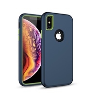 Coque de protection antichoc et anti-rayures 3-en-1 en TPU+PC avec peinture UV et rebords surélevés de 4 mm pour appareil photo, compatible XS Max et X