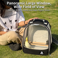 Sac à dos de transport transparent pour perroquet Juicepet, sac de voyage respirant pour oiseaux, sac de transport pour animaux de compagnie d'extérieur avec perchoir