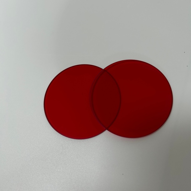 Optical Color Filter Round Red Color Cut off  Glass Filters