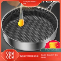 Wajan penggorengan memasak dapur bahan baja tahan karat, wajan penggorengan anti lengket bahan baja tahan karat 18/8 304