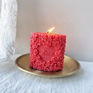 Saint Valentin Amour Lèvres Rose Cylindrique Aromathérapie Bougie Silicone Moule Amour Coeur Forme Chocolat Gâteau Décoration Moule - Product Image 5