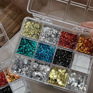 12Grids Y2K Mini Polka Star Butterfly Nail Flakes, Lentejuelas para <span class=keywords><strong>Uñas</strong></span> Doradas, Plateadas y Rojas, Mini Lentejuelas <span class=keywords><strong>de</strong></span> Puntos, Pentagramas, Purpurina Holográfica para <span class=keywords><strong>Uñas</strong></span> - Product Image 1