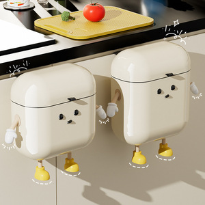 Wall Mounted Kitchen Trash Can With Lid Rectangular Indoor Waste Bin For Kitchen Bathroom Toilet - Product Image 2