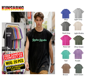T-shirt tricoté surdimensionné vintage délavé à l'acide pour homme, personnalisable, grandes tailles, streetwear, 100% coton, impression DTG, vêtements vierges pour homme - Product Image 1
