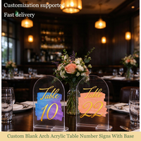 Numéros de table personnalisés en acrylique transparent avec base, cartes de table en acrylique transparent à peindre soi-même, décoration pour mariage, banquet, événement
