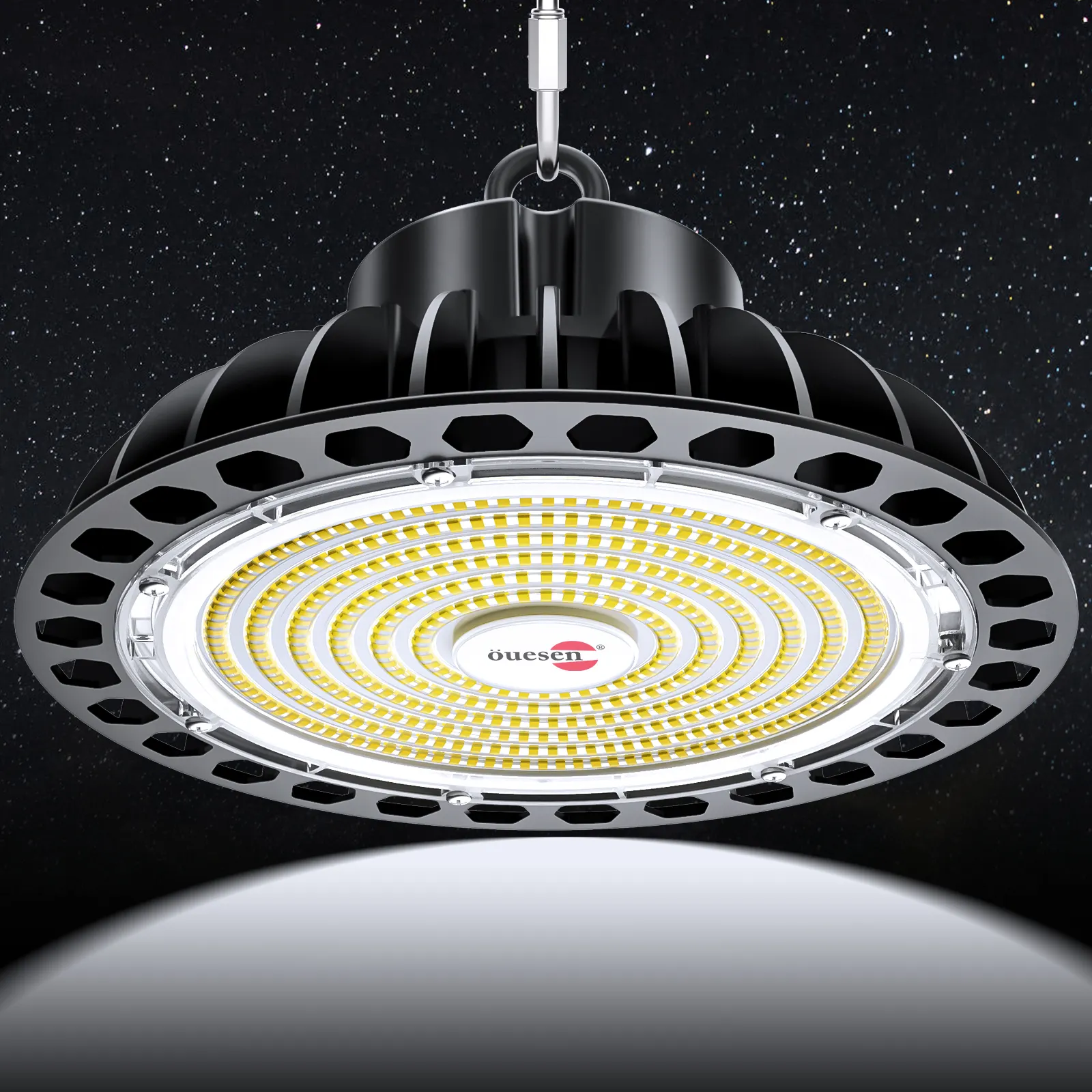 5 yıl garanti depo endüstriyel UFO yüksek defne lambası 150W 140LM/W kısılabilir su geçirmez IP65 UFO LED yüksek raf lambası