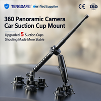 Perche à selfie invisible 2M avec 5 ventouses pour fixation sur toit de voiture, en gel de silicone, compatible Insta360 X4/X3/X2/One X pour vue à la troisième personne
