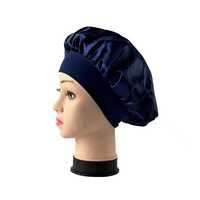 Bonnet en satin extensible grande taille personnalisé avec logo, couleur unie, bord large, pour cheveux bouclés, sommeil, douche, usage quotidien, mode