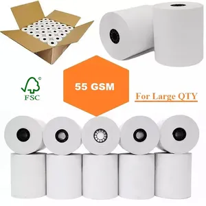 Fábrica fornecedor 57mm 80mm caixa registradora papel 57x40 térmica até rolos de papel para pos atm impressora