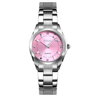 SKMEI 1620 Montre-Bracelet Classique Analogique à Quartz pour Femme Étanche 3 ATM en Acier Inoxydable avec Affichage Analogique