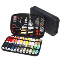 Kit de couture carré portable en cuir simple de 94 pièces pour adultes, idéal pour les cadeaux d'anniversaire, fabrication sur mesure DIY, mini kit de voyage