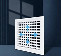Grille d'aération carrée en ABS épaissi à double déflection 250x250mm pour plafond, diffuseur de ventilation CVC pour maison, commerce et bureau
