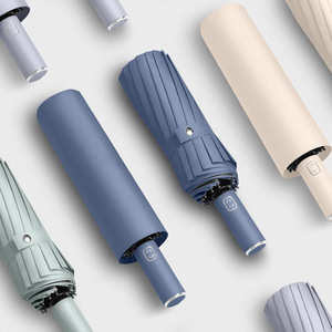 Parapluie pliant entièrement automatique 16 baleines 70% pour hommes et femmes, grand format, double protection solaire, revêtement noir, protection UV, cadeau promotionnel - Product Image 3